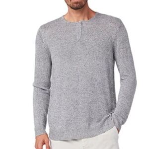Paige Men's XL Long Sleeve Fielder Henley Sweater Heather Grey